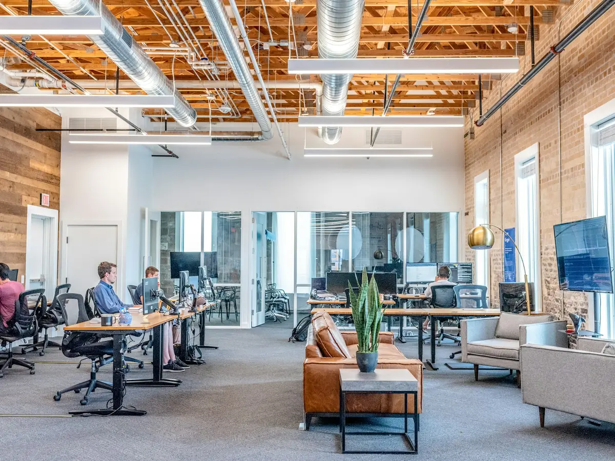 A bright modern workspace